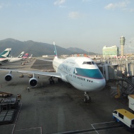 The Cathay Pacific plane at Honk Kong